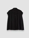 Joseph Airy Plissé Antin Blouse In Black