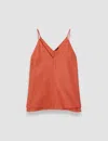 Joseph Womens Sundown Aragon V-neck Silk And Cotton-blend Tank Top In Orange