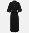 Joseph Arcade Plissé Midi Dress In Black
