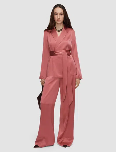 Joseph Archer Silk Satin Jacket In Red