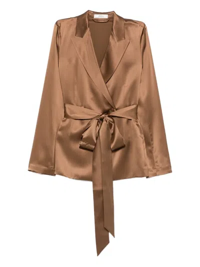 Joseph Archer Wrap Blazer In Brown
