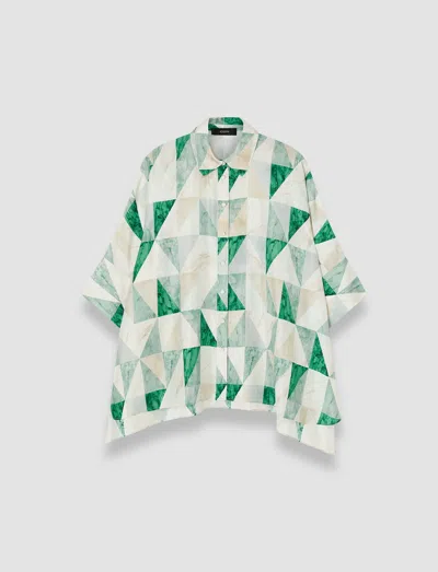 JOSEPH ARCOLE MARBLE PRINT SILK SHIRT