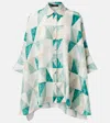 Joseph Womens Lagoon Combo Arcole Marble-print Silk Shirt In Multi