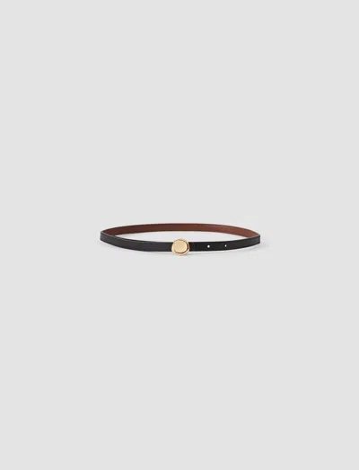 Joseph Arden Reversible Slim Leather Belt In Black