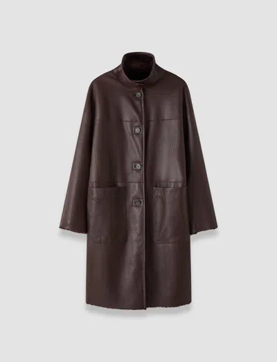 Joseph Ari Reversible Natural Shearling Coat In Brown