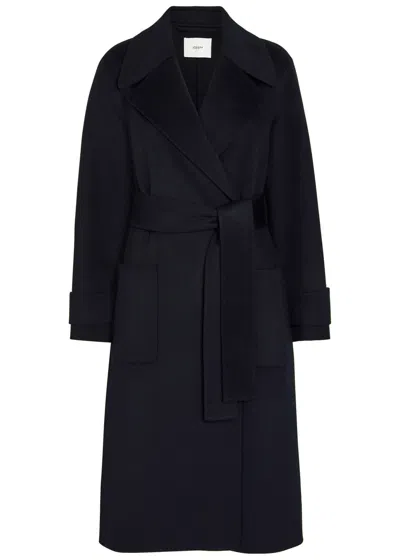 Joseph Arlina Double-breasted Wool And Cashmere-blend Coat In Blue