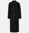 Joseph Cenda Belted Wool And Cashmere-blend Coat In Black