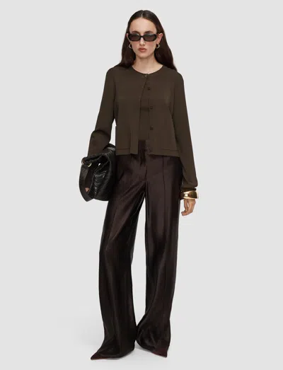 Joseph Artemis Light Viscose Knit Cardigan In Brown