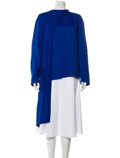 Pre-owned Joseph Asymmetrical Long Sleeve Top In Blue
