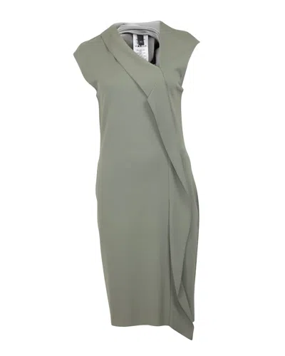 Joseph Asymmetrical Neckline Sleeveless Dress In Grey Viscose In Green