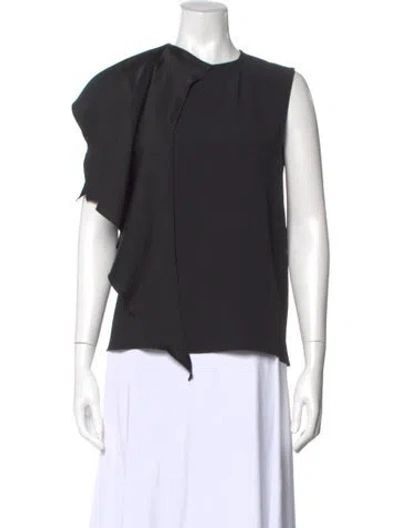 Pre-owned Joseph Asymmetrical Sleeveless Top In Black