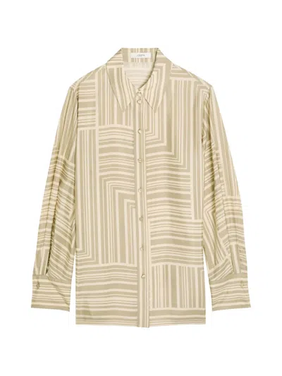 Joseph Atlan Geometric-print Silk Shirt In Neutral