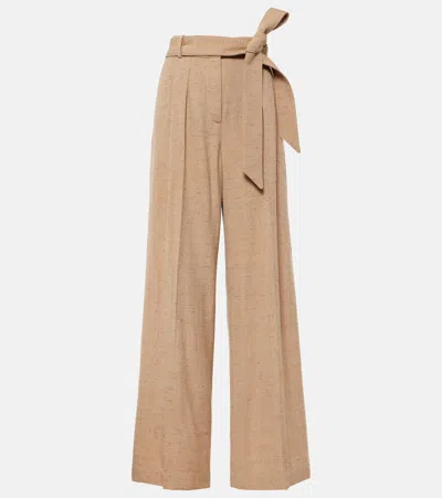 Joseph Atlas High-rise Wide-leg Pants In Beige