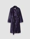 Joseph Auger Embossed Croc Leather Coat In Purple
