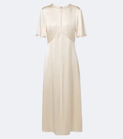 Joseph Aura Silk Satin Midi Dress In Brown