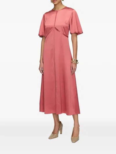 Joseph Aura Silk-satin Midi Dress In Multi