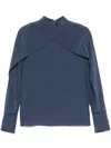 Joseph Bailie Silk Crepe De Chine Blouse In Blue