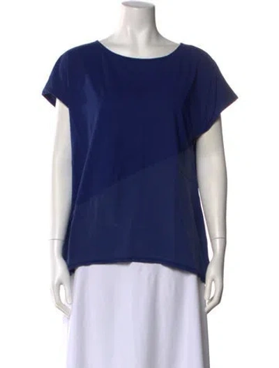 Pre-owned Joseph Bateau Neckline Short Sleeve Blouse In Blue
