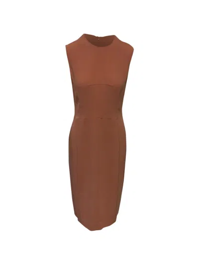 Pre-owned Joseph Bea Sleeveless Shift Dress In Brown