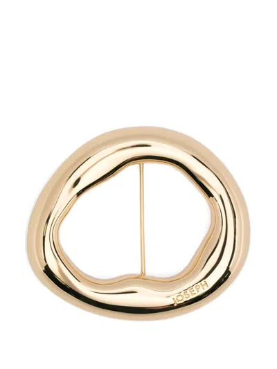 Joseph Bean Logo-detail Brooch In Gold