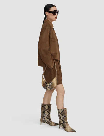 Joseph Bean Snake Leather Bag In Brown