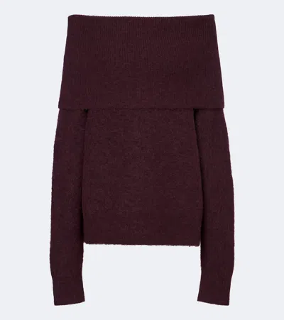 Joseph Bee Alpaca And Wool-blend Sweater In Burgundy