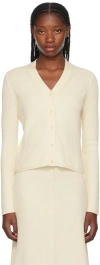 Joseph Beige Button Cardigan In 45 Ivory