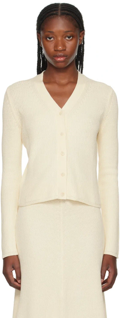 Joseph Beige Button Cardigan In 45 Ivory