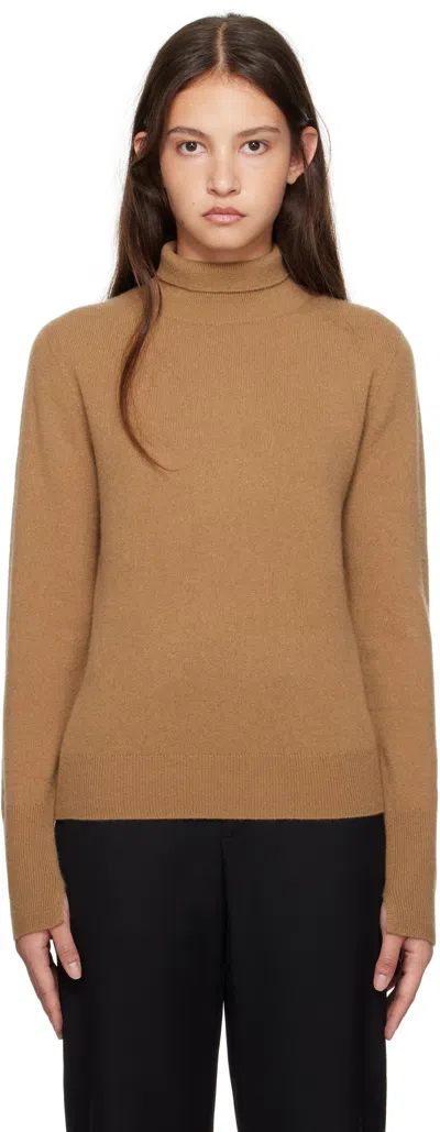 Joseph Beige Light Pure Cashmere Turtleneck In 1212 Oak