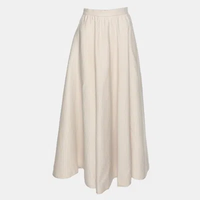 Pre-owned Joseph Beige Linen Blend Midi Skirt S
