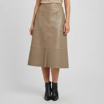 Pre-owned Joseph Beige Nappa Leather Midi Skirt M
