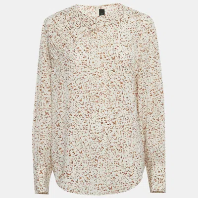 Joseph Beige Printed Silk Blouse In Neutral