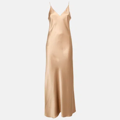 Pre-owned Joseph Beige Satin Silk Long Slip Dress M