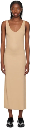 Joseph Beige V-neck Maxi Dress In 1283 Desert Combo