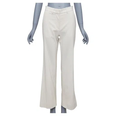Pre-owned Joseph Beige Virgin Wool Blend Classic Wide Leg Pants Fr34 Xs In Brown