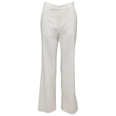 Pre-owned Joseph Beige Virgin Wool Blend Classic Wide Leg Pants Fr34 Xs In Brown