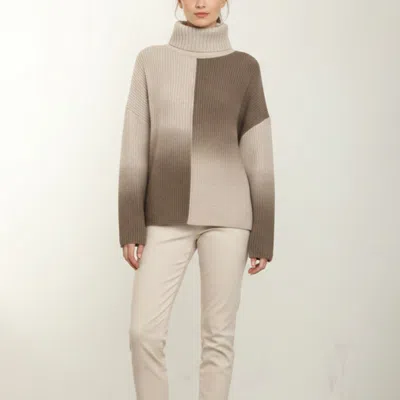 Pre-owned Joseph Beige/khaki Rib Knit Turtleneck Sweater M In Sand
