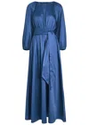 Joseph Bellan Gathered Cotton-sateen Maxi Dress In Blue
