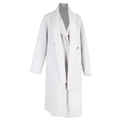 Joseph Belted Double-breasted Coat In White Wool