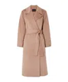 Joseph Belted Double-breasted Coat In Brown