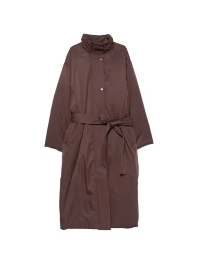 Joseph Belted High-neck Coat In Brown