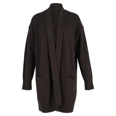 Joseph Belted Knitted Cardigan In Brown Wool