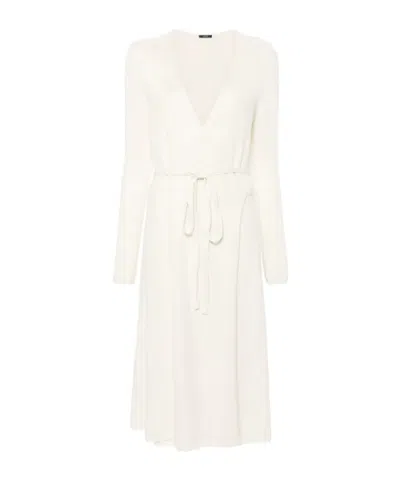 Joseph Belted Knitted Maxi Dress In White