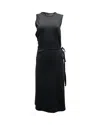 Joseph Belted Midi Dress In Dark Grey Cotton In Grey