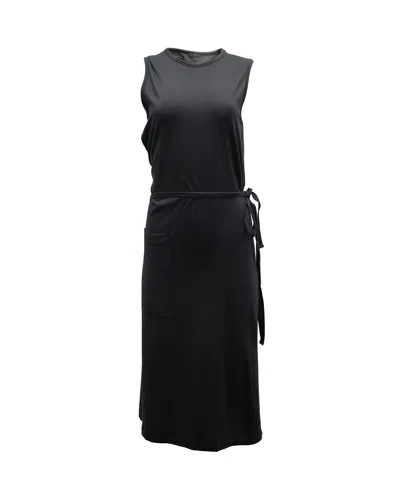 Joseph Belted Midi Dress In Dark Grey Cotton