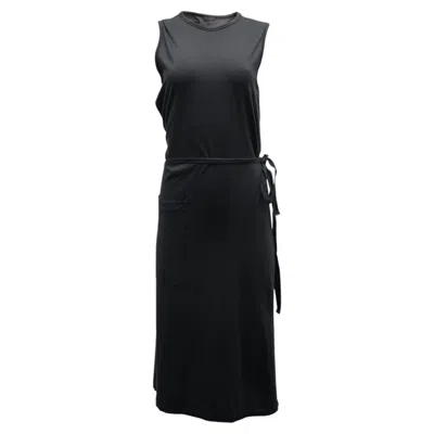 Pre-owned Joseph Belted Midi Dress In Dark Grey Cotton In Gray