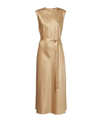Joseph Belted Midi Dress In Gold