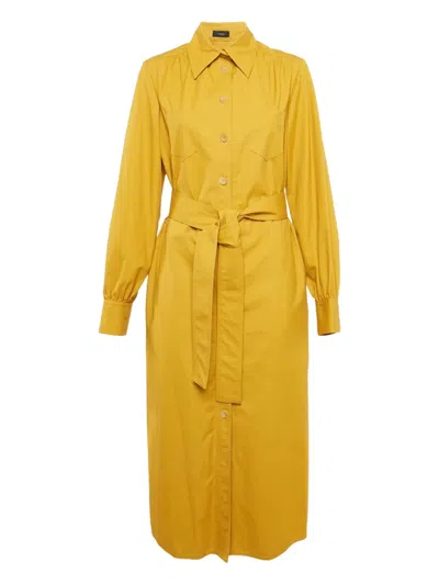 Pre-owned Joseph Belted Shirt Dress In Yellow