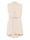 Joseph Belted Sleeveless Cardigan In Neutral
