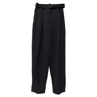 Joseph Belted Tailored Trousers In Black Viscose